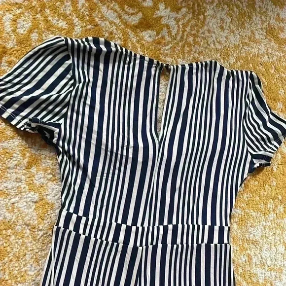 Romeo and Juliet Couture striped tie, front elastic jumpsuit small NWT - Picture 5 of 5